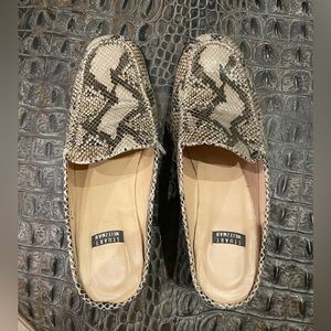 Size 8 Stuart Weitzman snakeskin mules